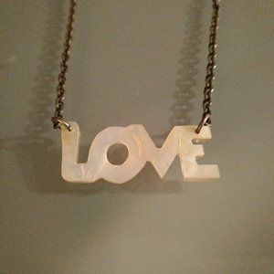 AEO LOVE Necklace - White Iridescent Pendant